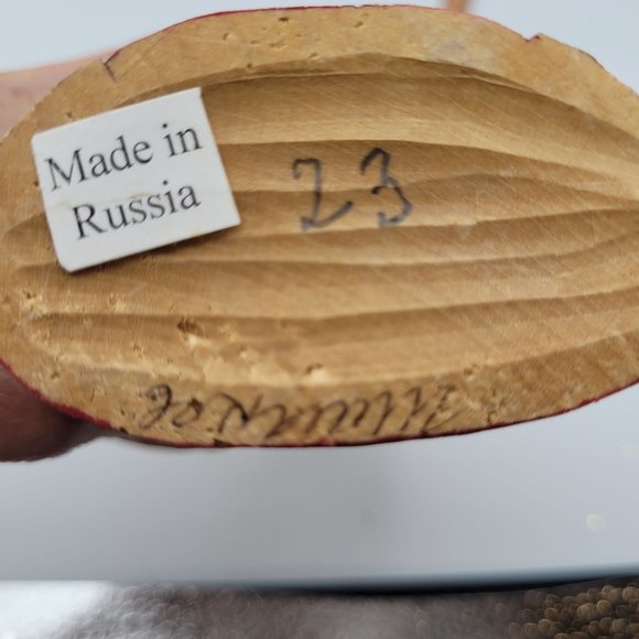 Wood Craved Russian Santa with Staff 7'' Signed Hand Craved Painted - Picture 8 of 10